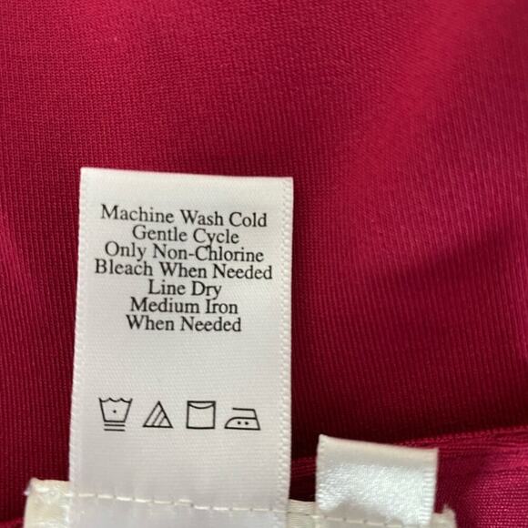 Blouse top shirt bright red long sleeve wrap front V-neck sheared side, medium
C - Picture 6 of 7